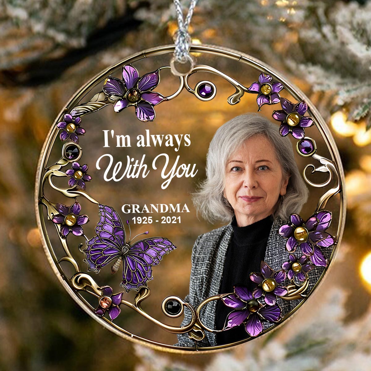 I'm Always With You - Personalized Memorial Circle Transparent Ornament