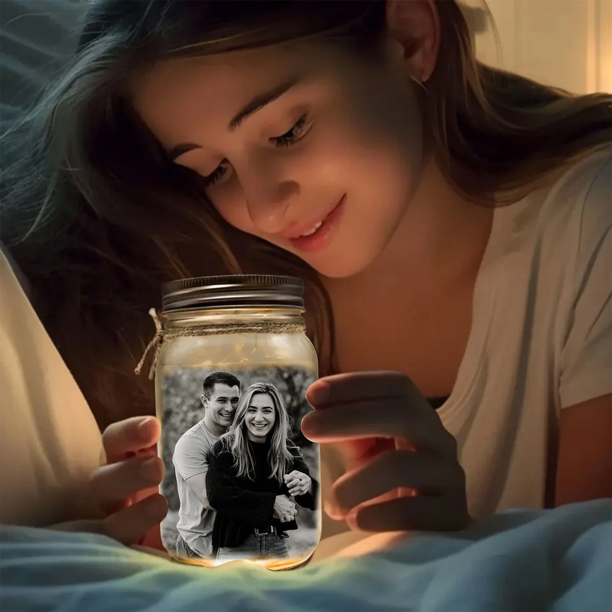 Keep The Light On - Personalized Memorial Mason Jar Light