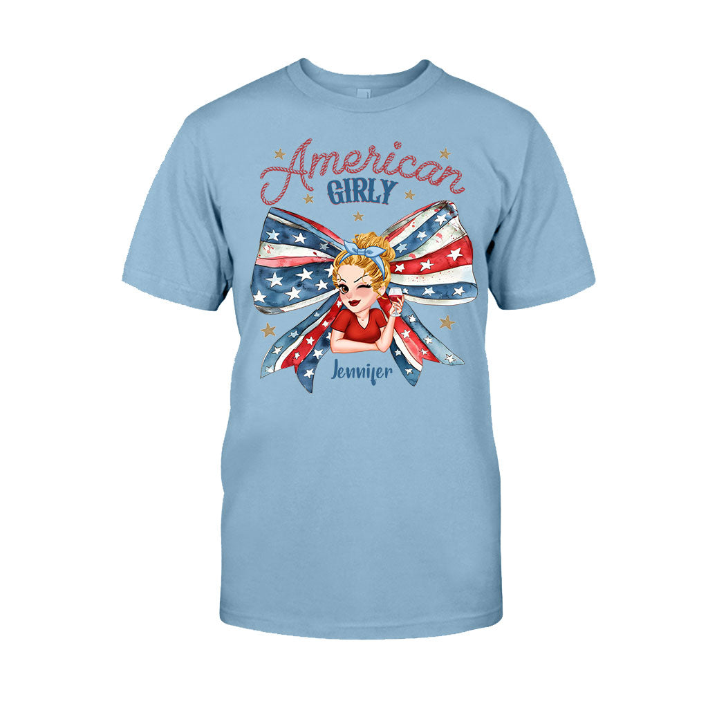 Coquette American Girl - Personalized Independence Day/ 4th of July T-shirt And Hoodie