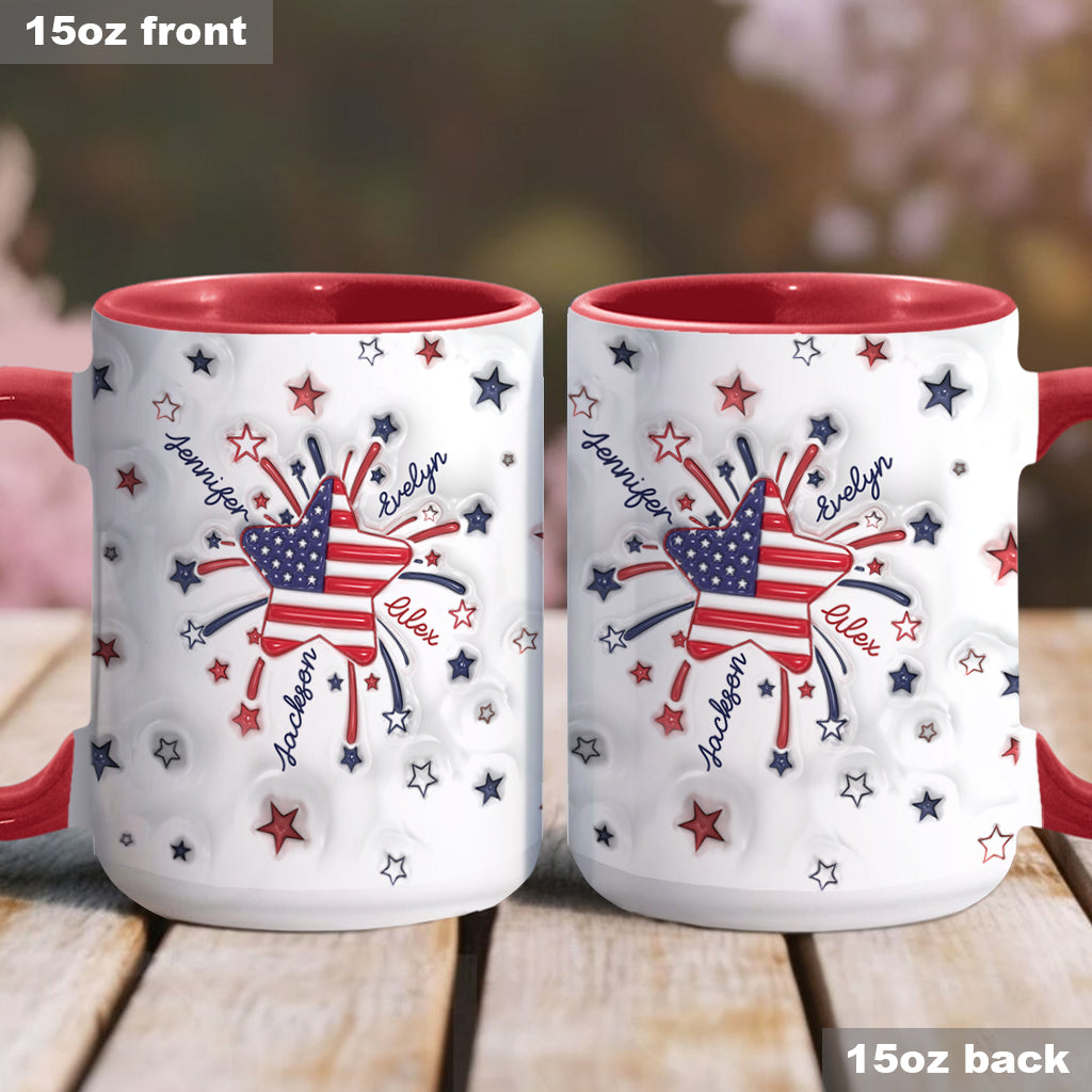 Grandma's Little Star 4th Of July - Personalized Grandma Accent Mug