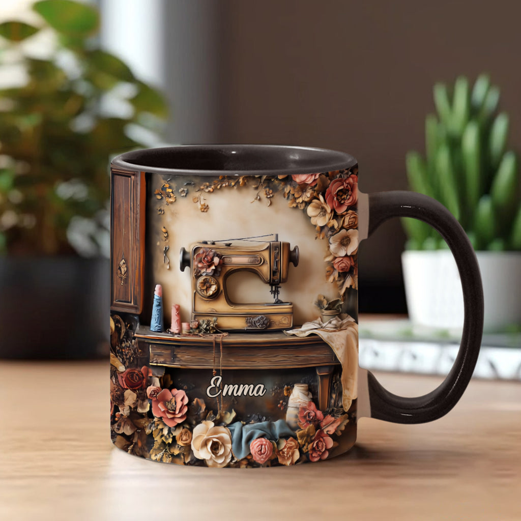 Beautiful Sewing Machine - Personalized Sewing Accent Mug