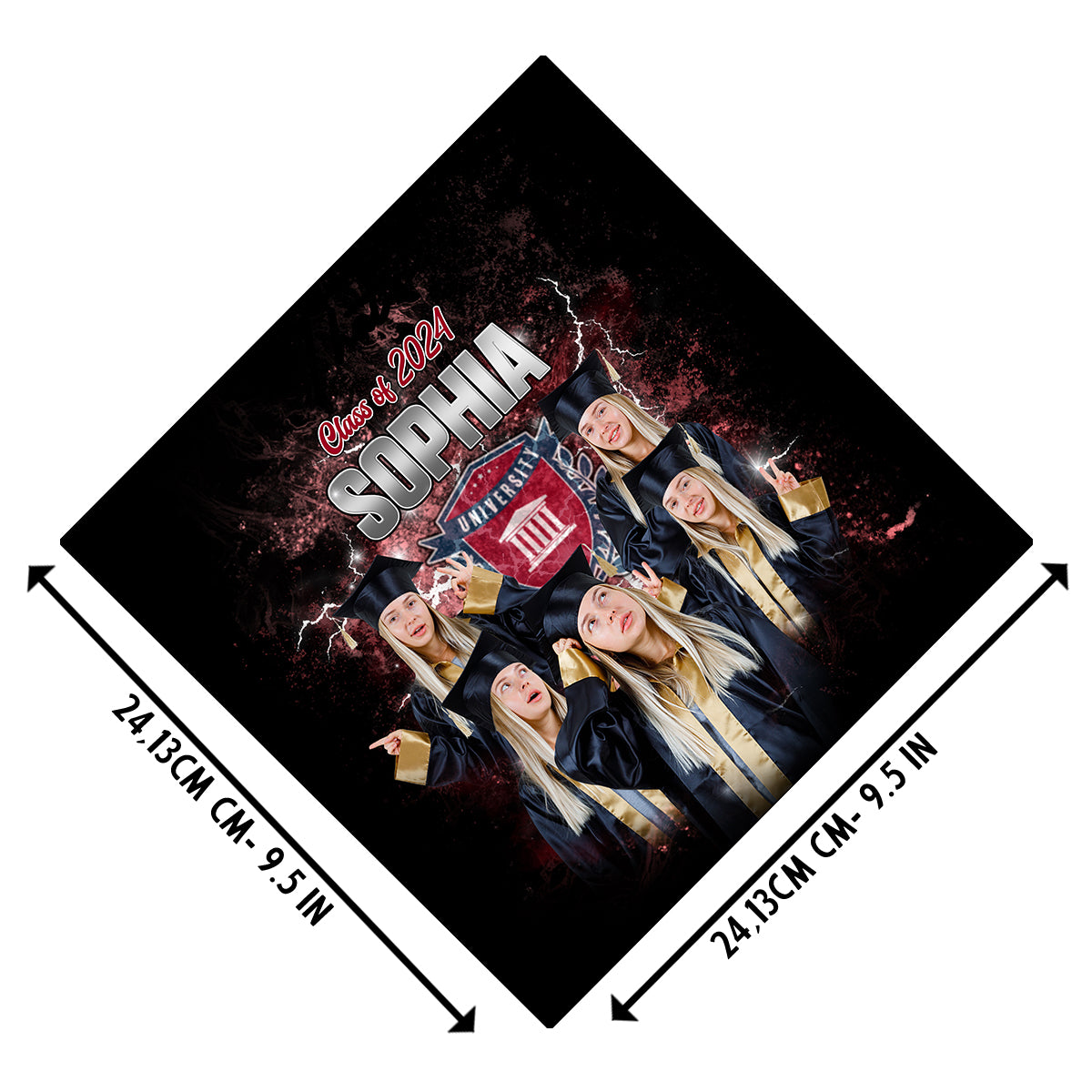 Proud Graduation 2024 - Personalized Graduation Cap Topper