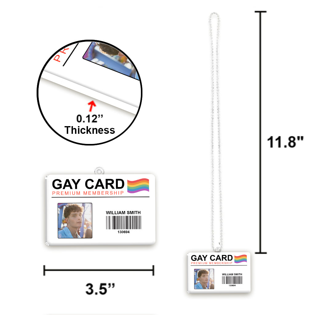 Premium Lifetime Membership Gay Card - Personalized LGBT Support Car Ornament