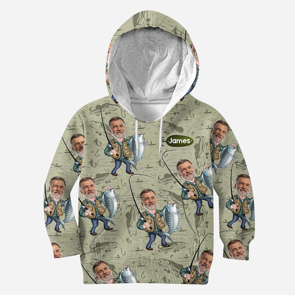 Funny Caricature Face - Personalized Fishing All Over Shirt