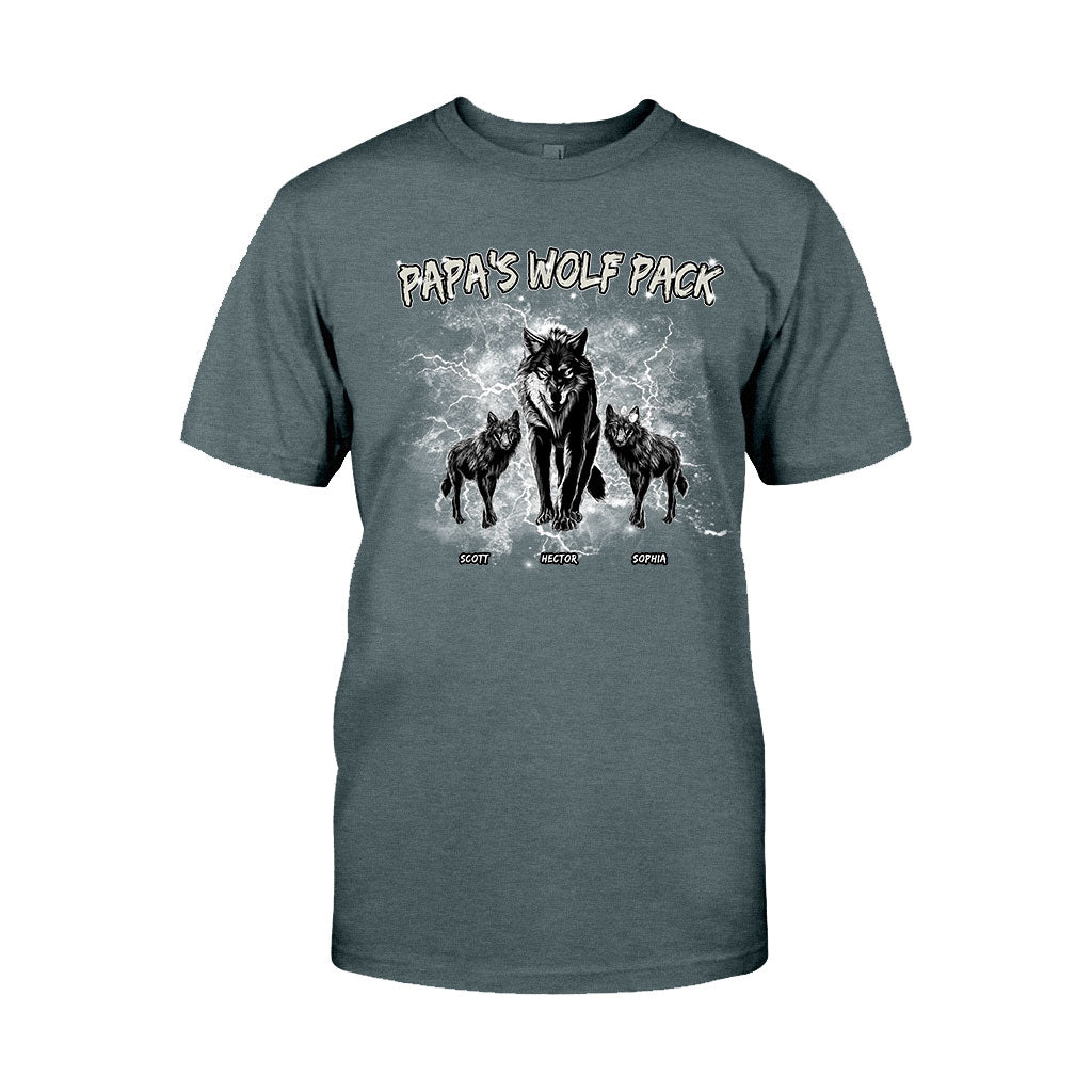 Papa's Wolf Pack Thunder Bootleg - Personalized Father T-shirt And Hoodie