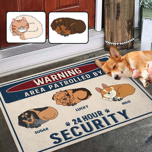 24 Hour Security - Personalized Dog Doormat