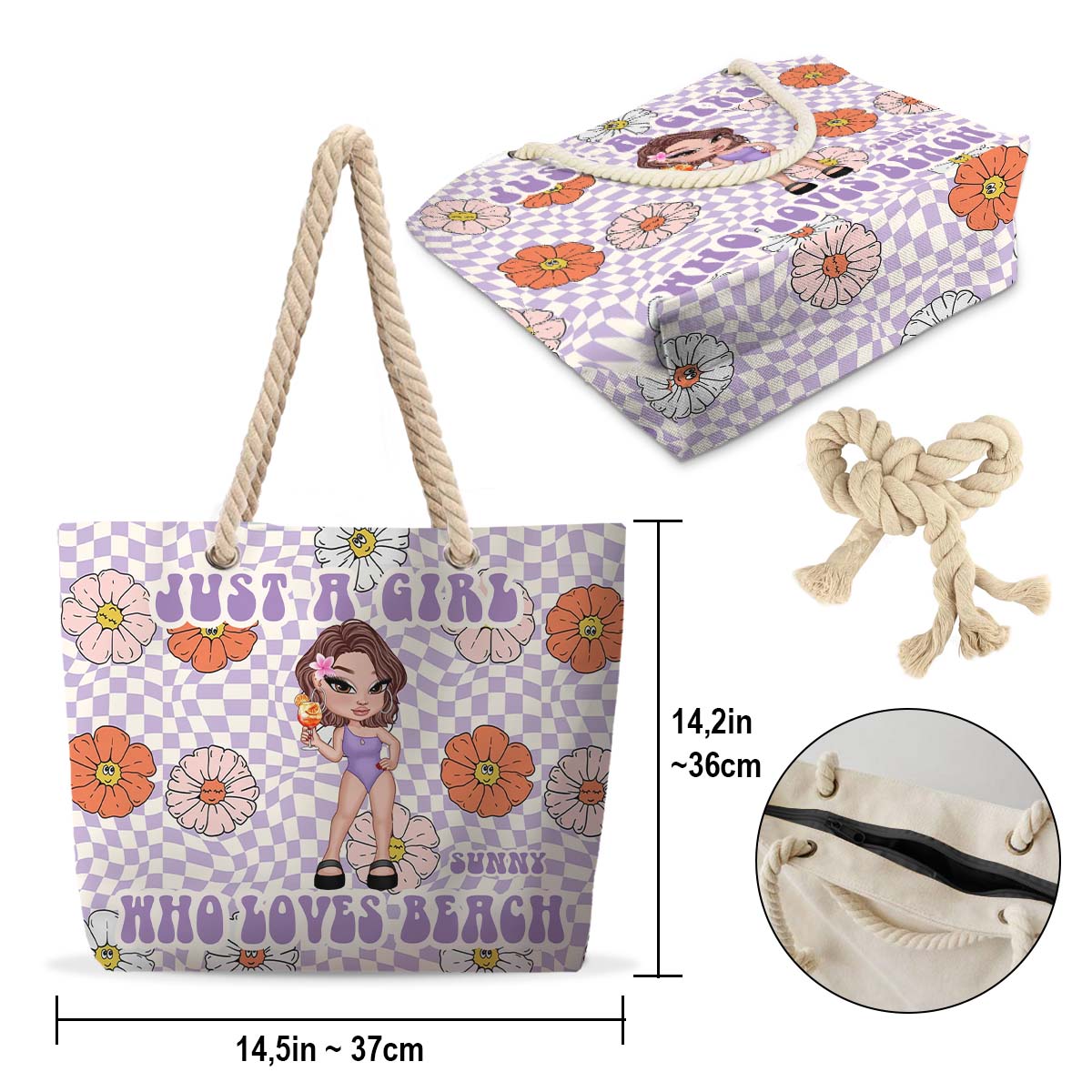 Feral Girl Summer - Personalized Sea Lover Beach Bag