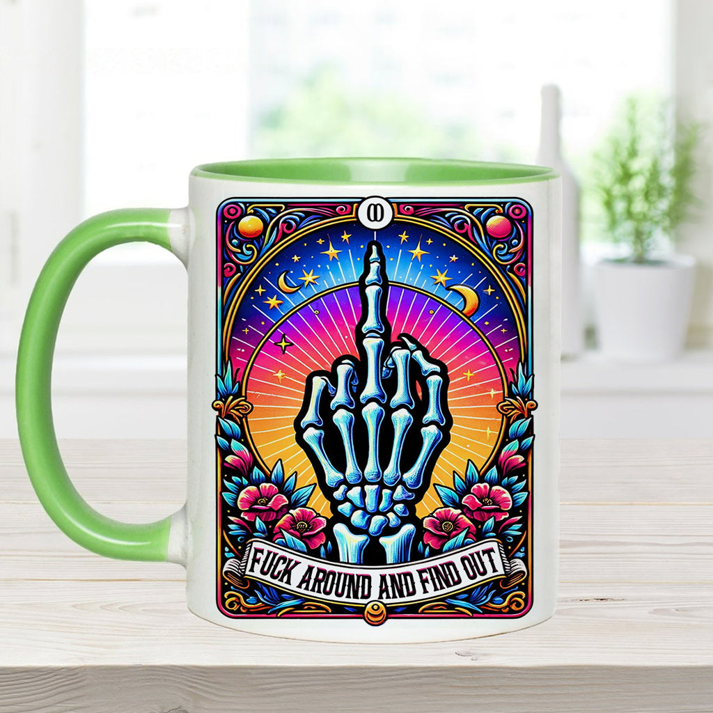 Fck Around And Find Out - Personalized Skull Accent Mug