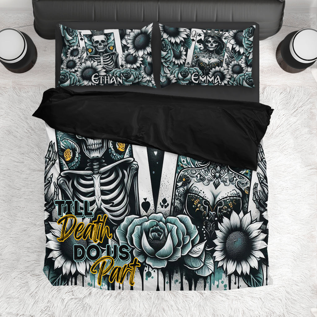Till Death Do Us Part - Personalized Skull Bedding Set