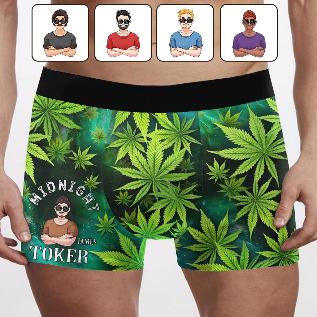 Midnight Toker - Personalized Weed Men’s Boxer Briefs