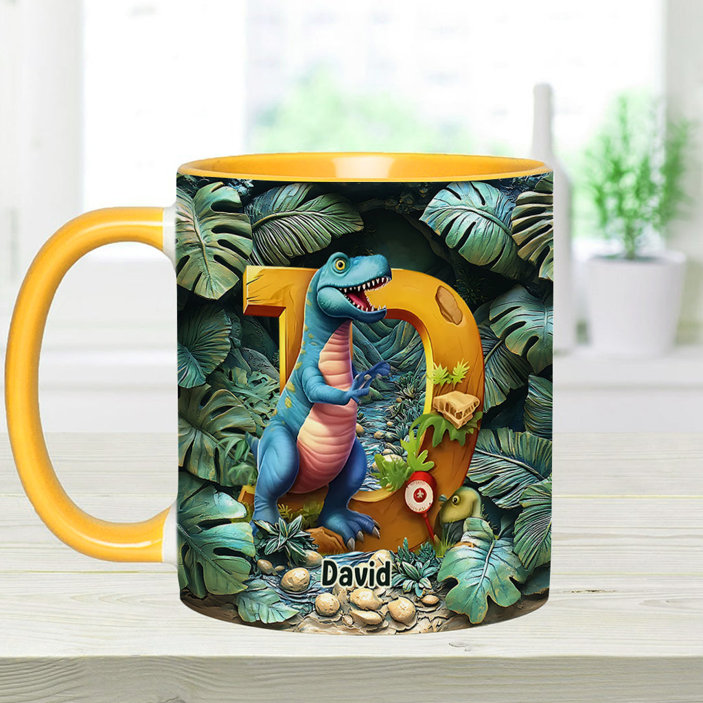 Dinosaur Letter - Personalized Kid Accent Mug