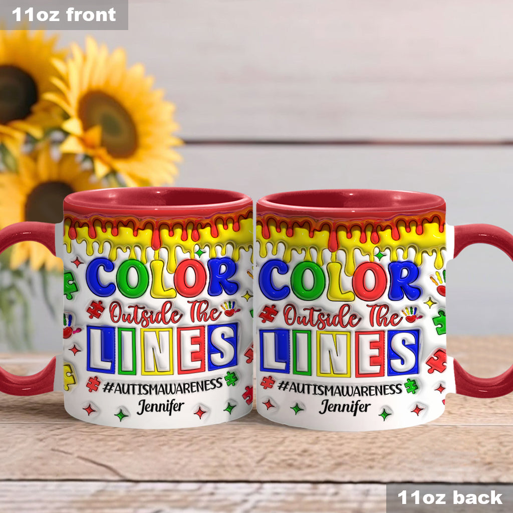 Autism Awareness - Personalized Autism Awareness Accent Mug