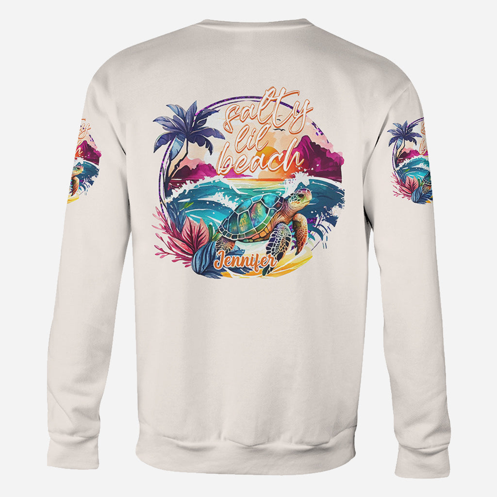 Salty Lil' Beach - Personalized Turtle All Over Shirt