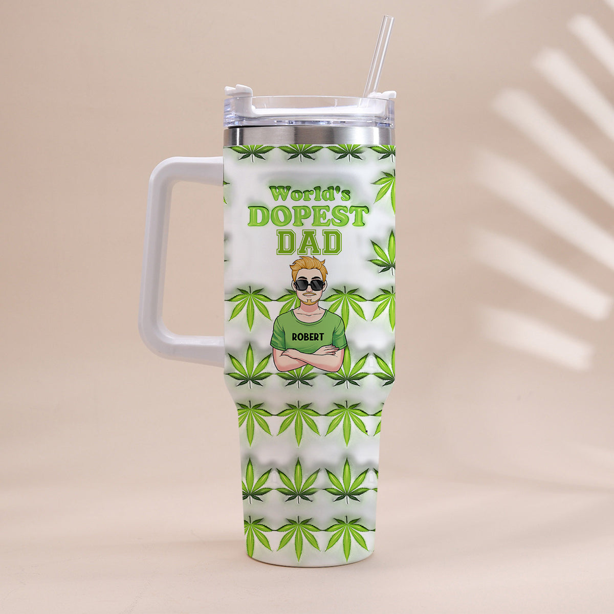 Dopest Dad Ever - Personalized Father Tumbler With Handle