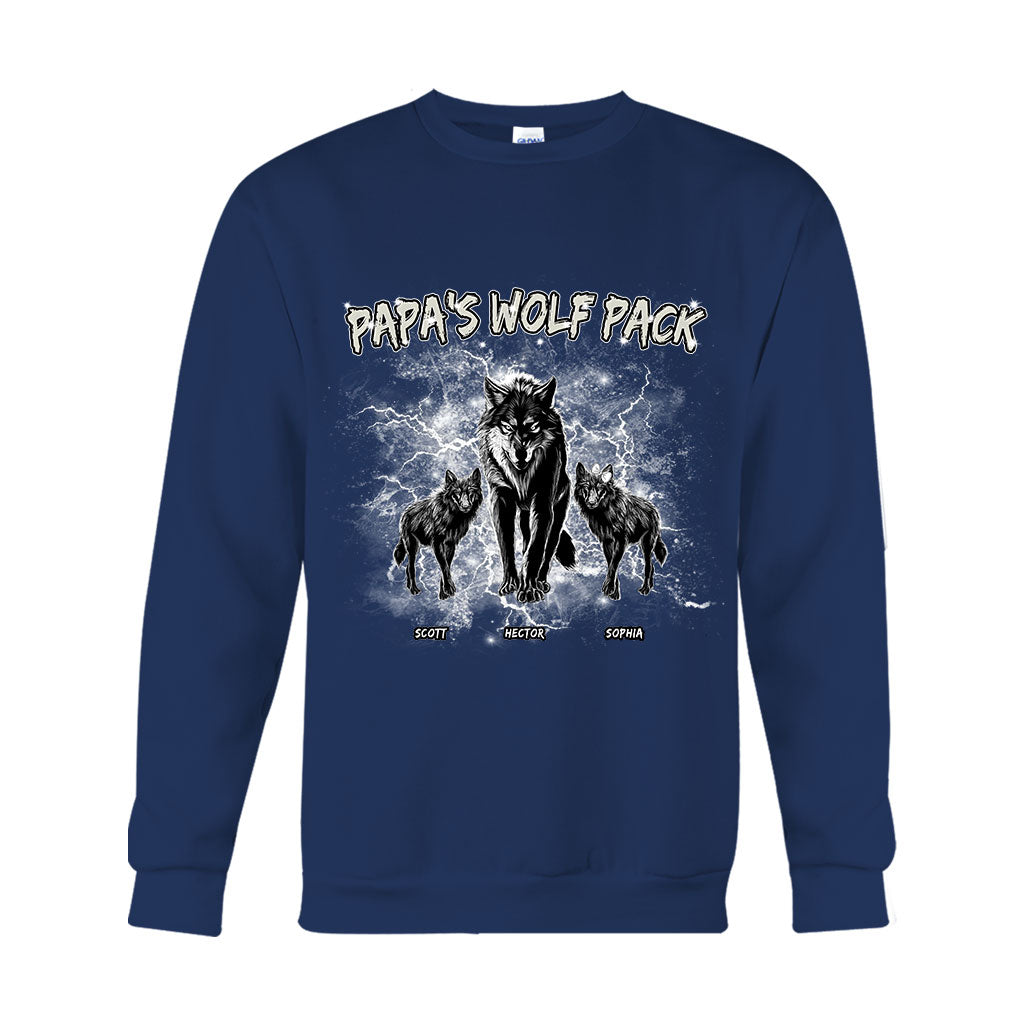 Papa's Wolf Pack Thunder Bootleg - Personalized Father T-shirt And Hoodie