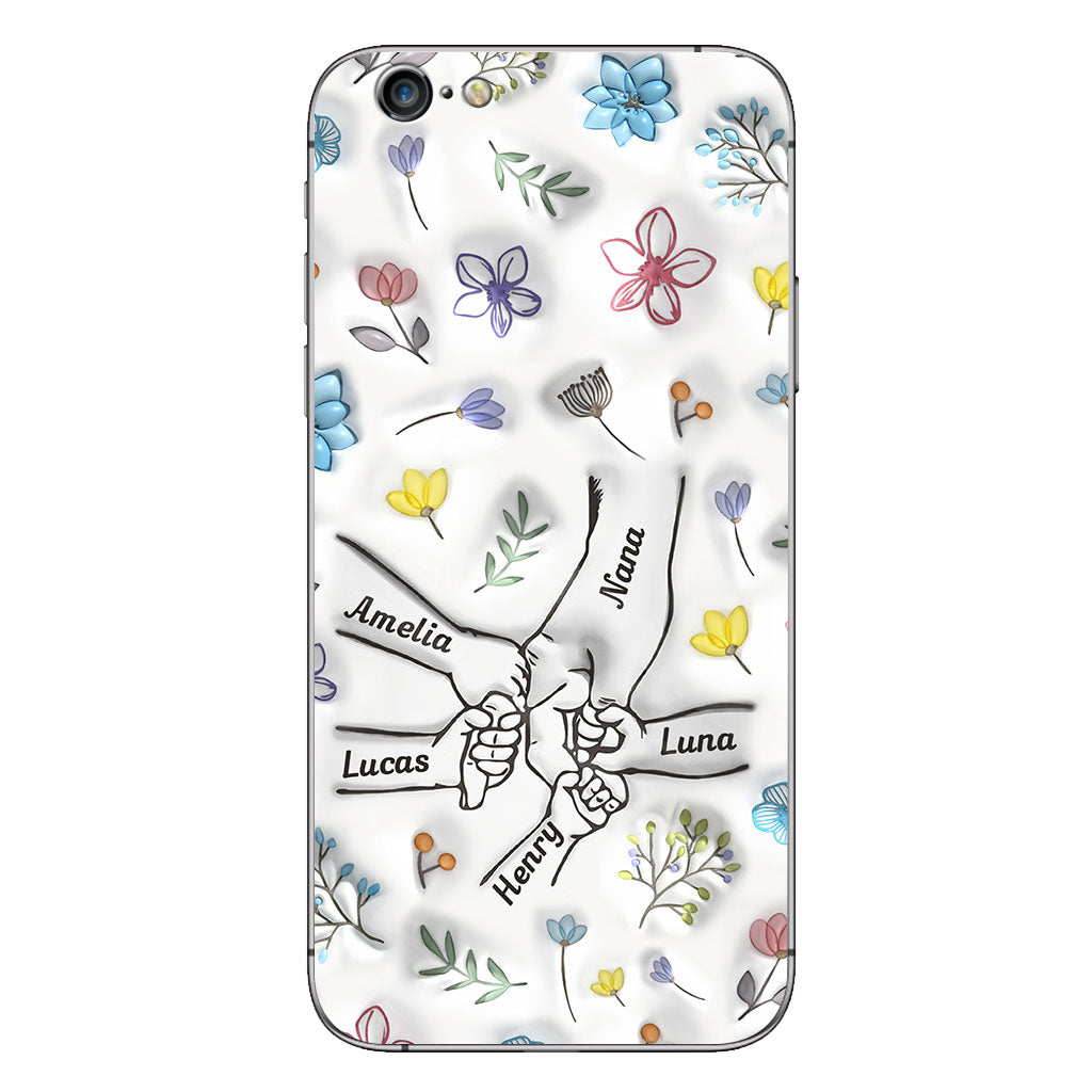 Holding Hands Grandma Mom Nana - Personalized Grandma Phone Case