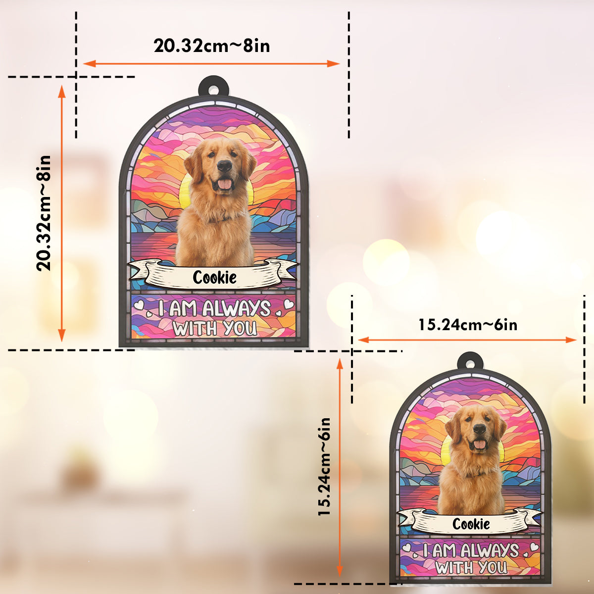 I'm Always With You - Personalized Dog Window Hanging Suncatcher Ornament
