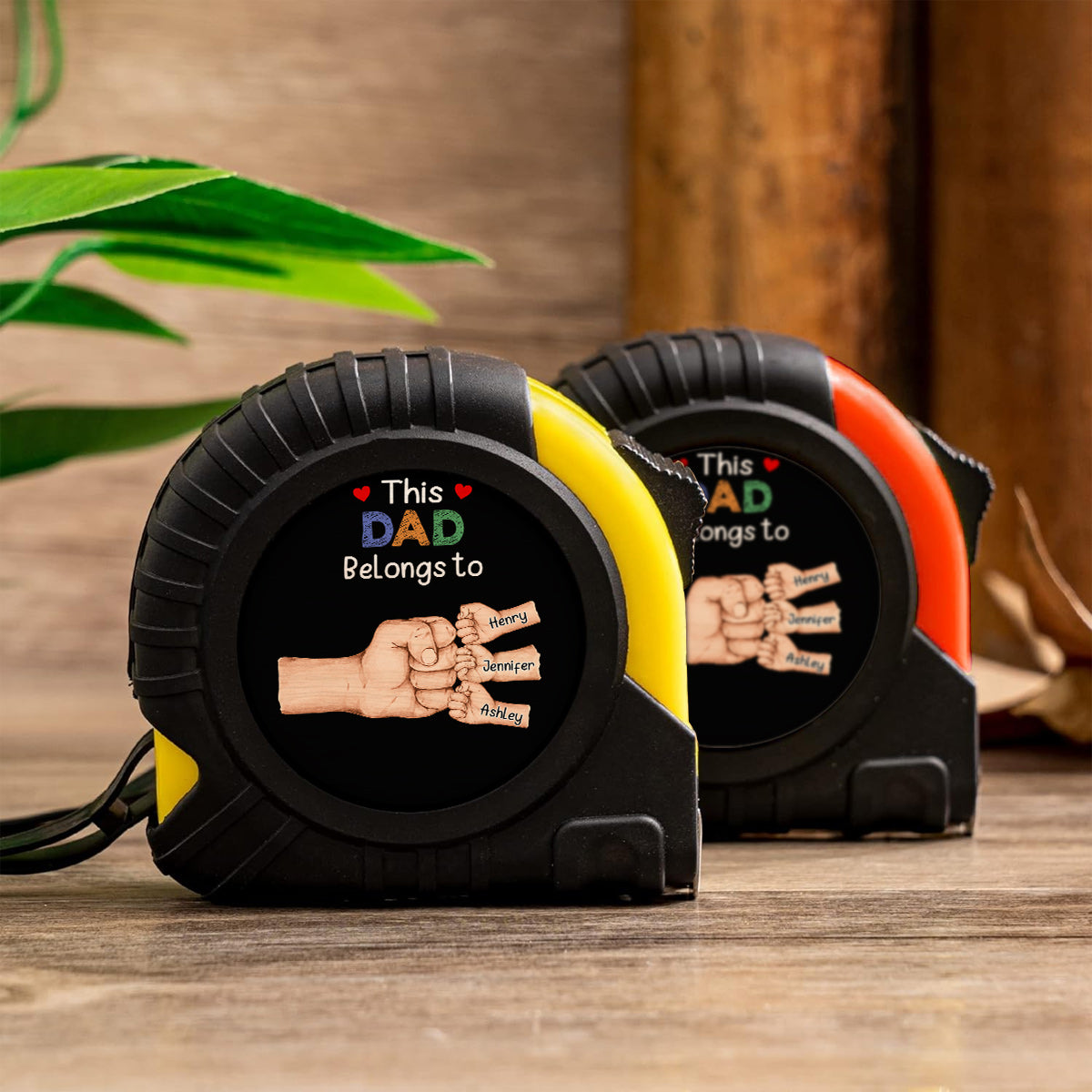 This Dad / Grandpa Belongs To Fist Bump - Personalized Father Measure Tape