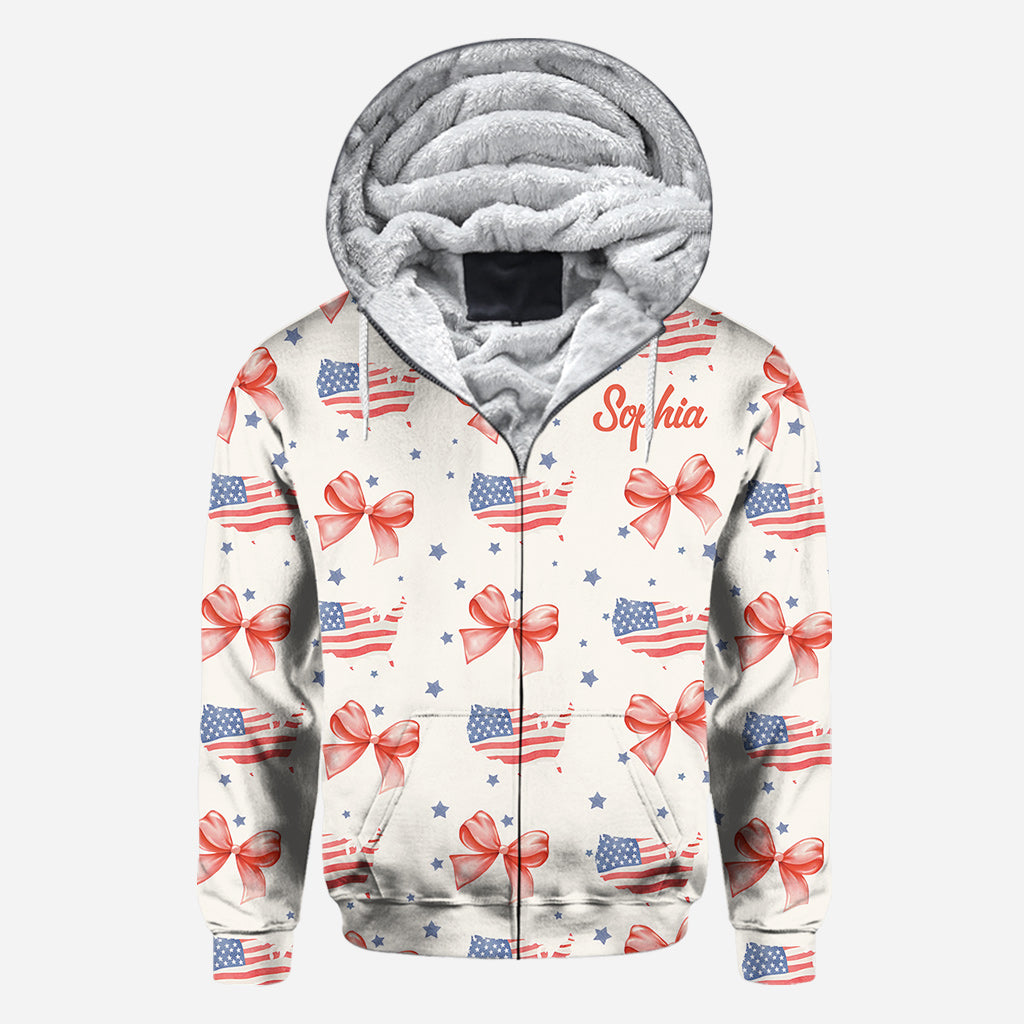 Coquette American Girl - Personalized Independence Day/ 4th of July All Over Shirt