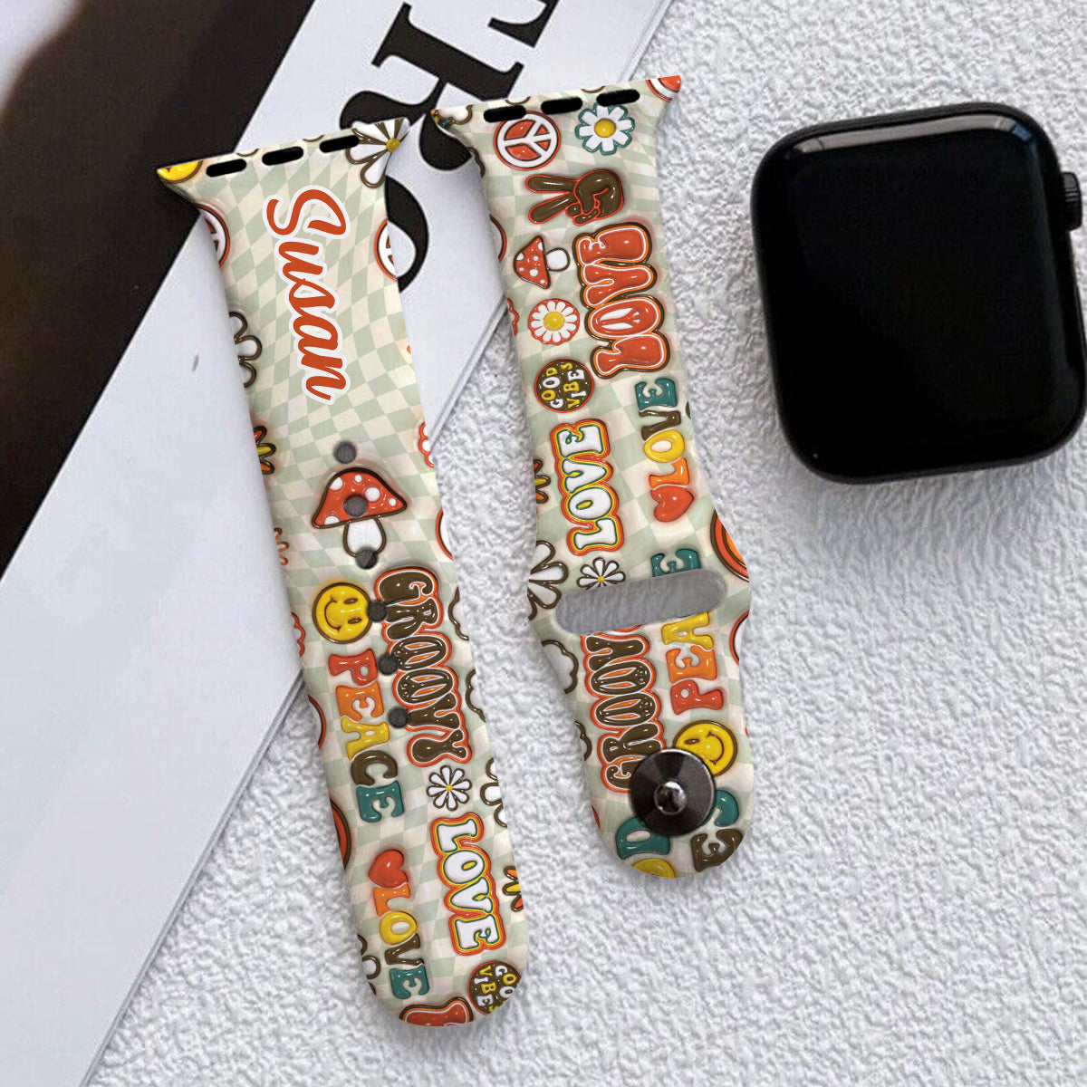 Hippie Soul Retro Multi Style - Personalized Hippie Apple Watch Band