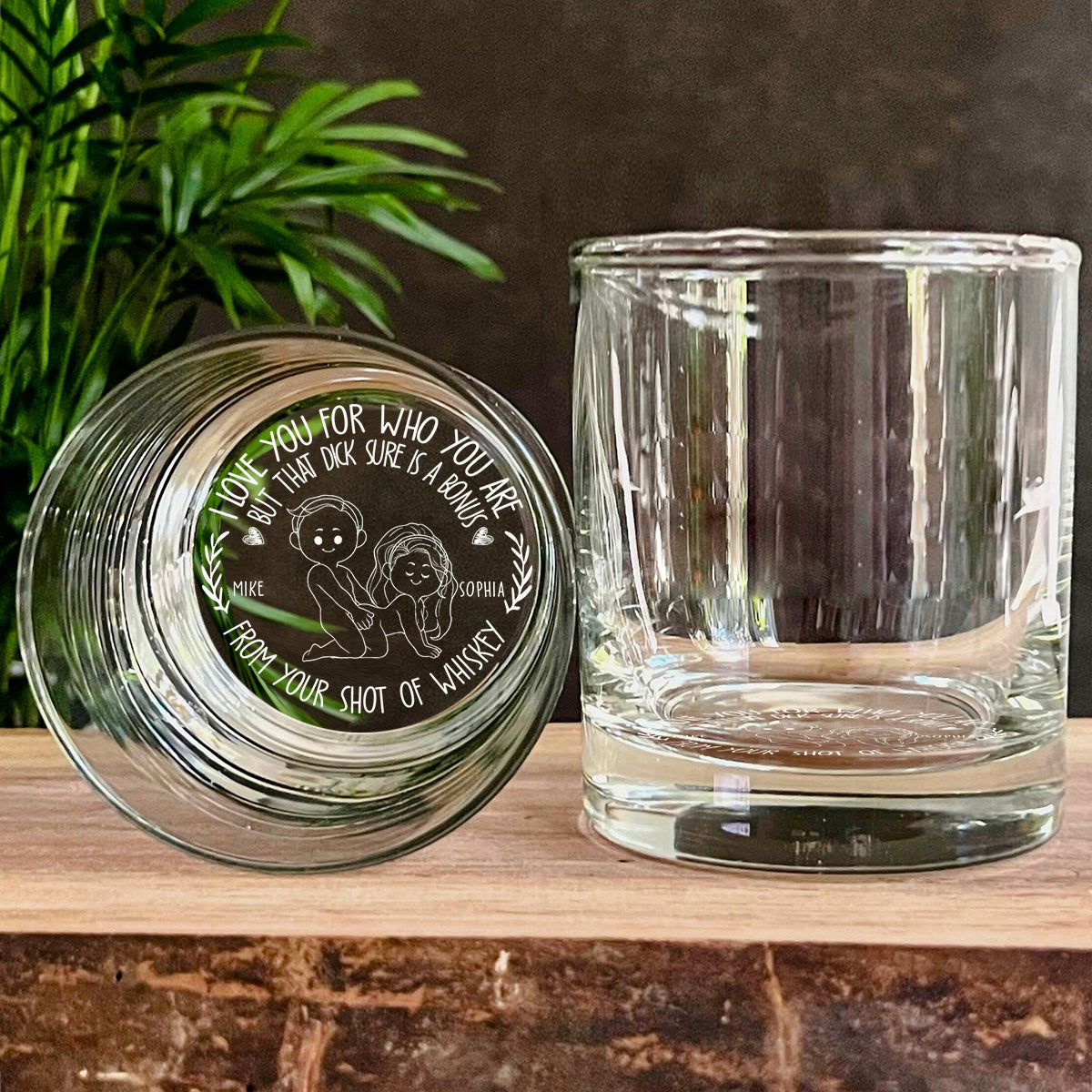 I Love You For Who You Are - Personalized Couple Engraved Whiskey Glass