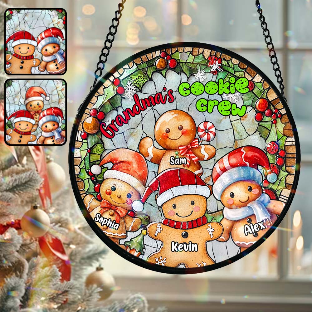 Cookie Crew - Personalized Grandma Stained Glass Suncatcher