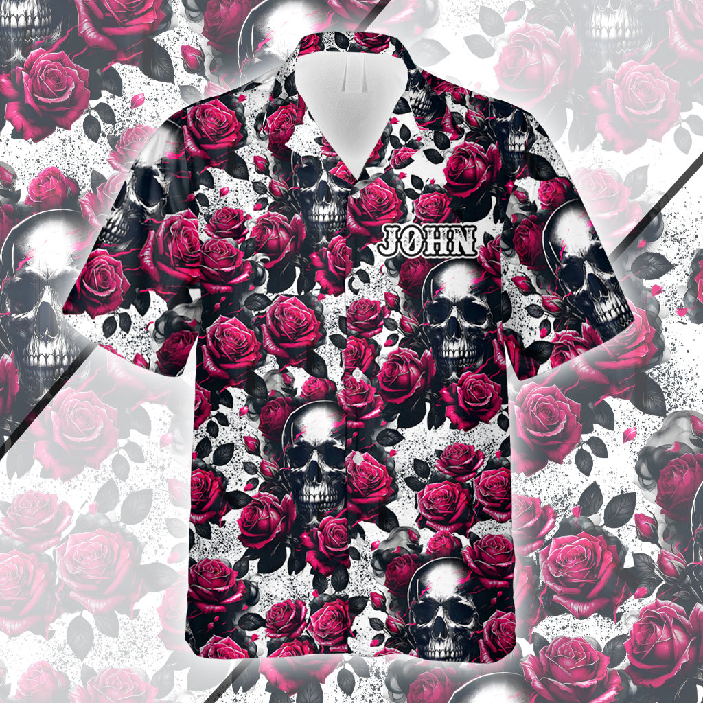 Rose Skull Summer - Personalized Skull Hawaiian Shirt