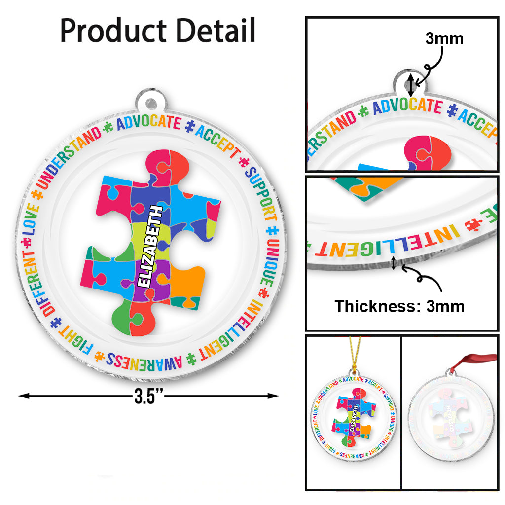 Love Understand - Personalized Autism Awareness Transparent Ornament