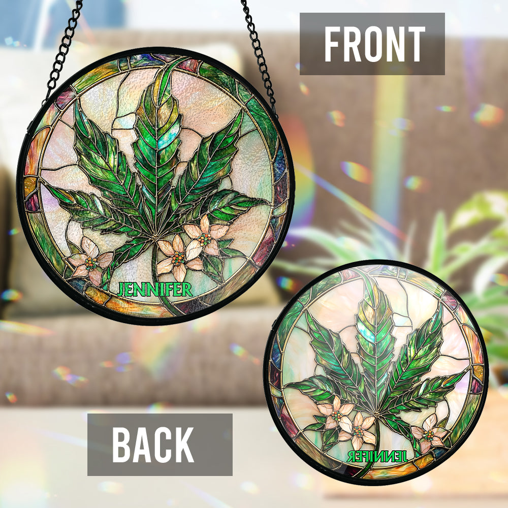 High Times - Personalized Weed Stained Glass Suncatcher