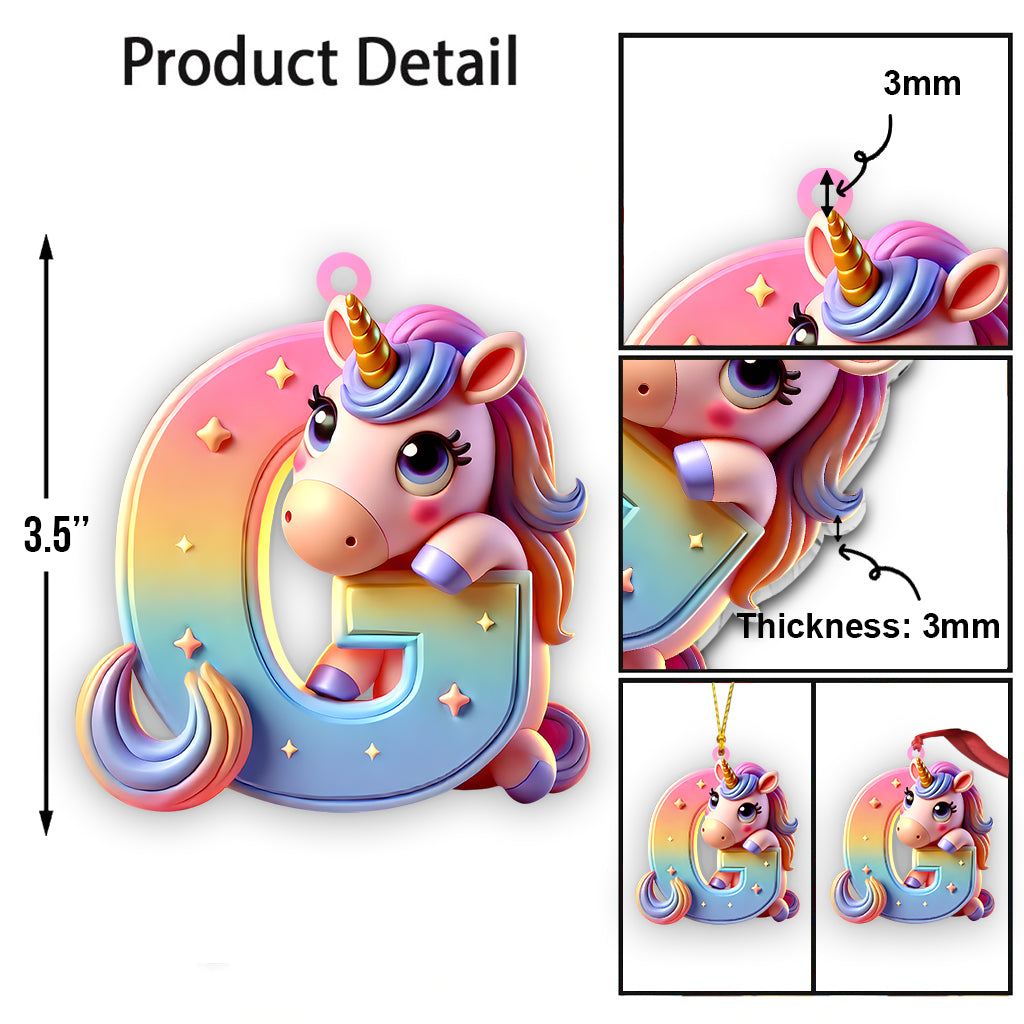 Cute Unicorn - Personalized Kid Ornament