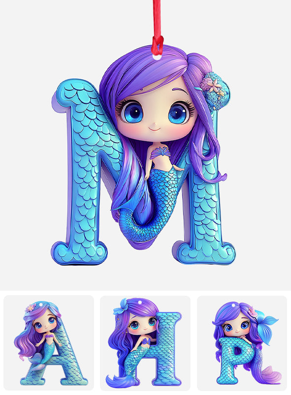 Beautiful Mermaid Letter Ornament - Personalized Kid Ornament