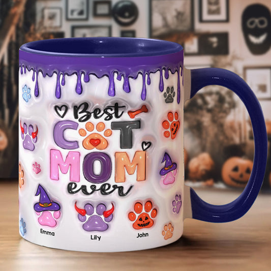 Best Dog Mom Cat Mom Dog Dad Cat Dad Ever - Personalized Dog Accent Mug