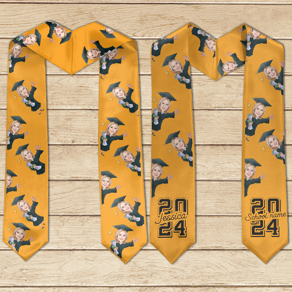 Caricature Funny Character - Personalized Graduation Graduation Stole