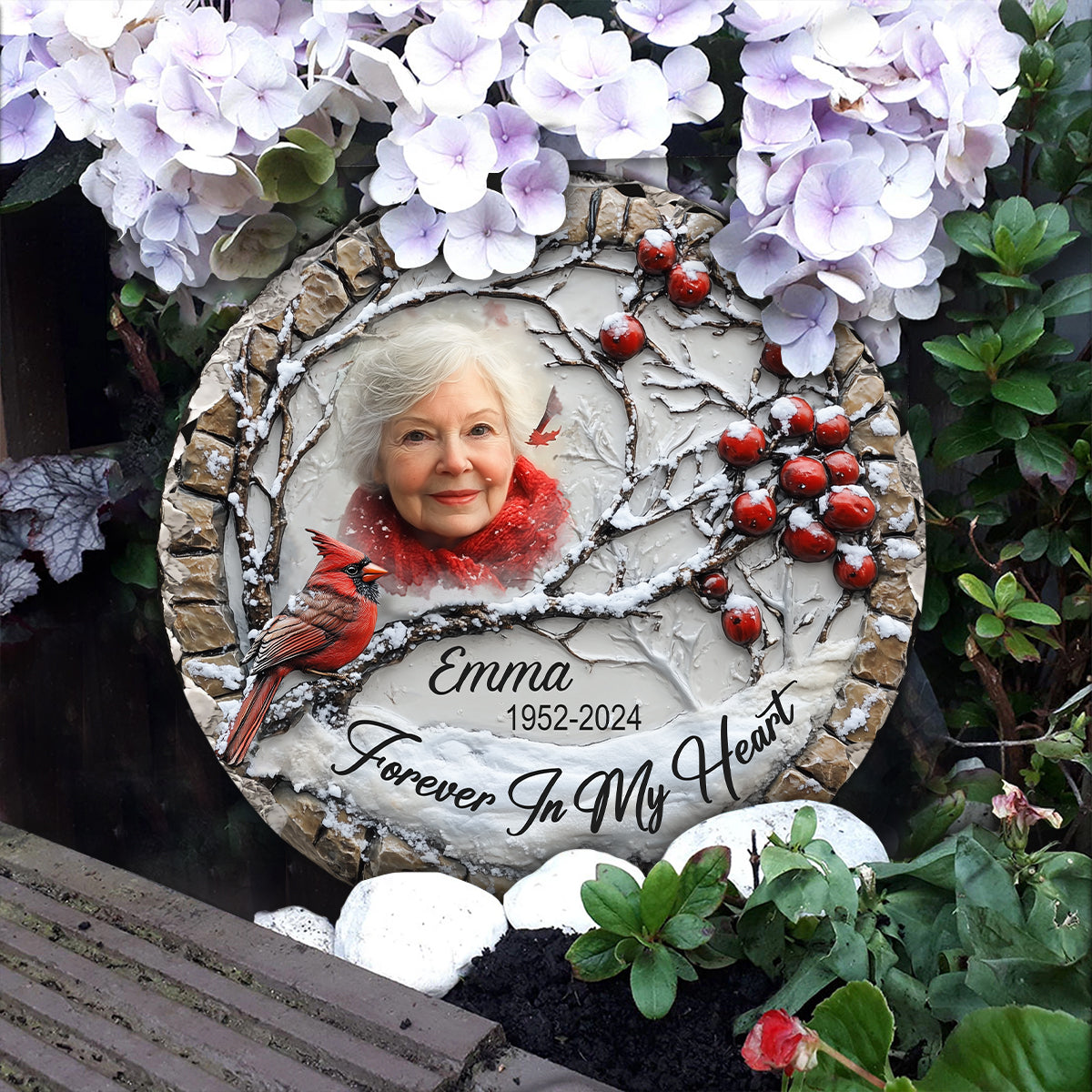 Forever In My Heart - Personalized Memorial Round Shaped Stone