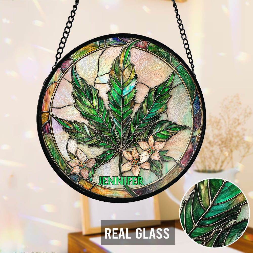 High Times - Personalized Weed Stained Glass Suncatcher