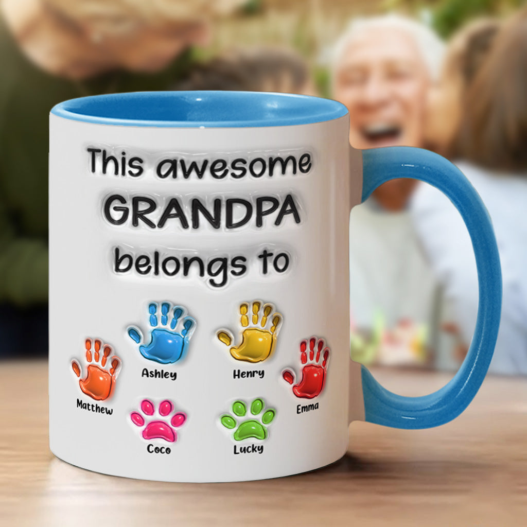 This Daddy Belongs to - Personalized Father Accent Mug