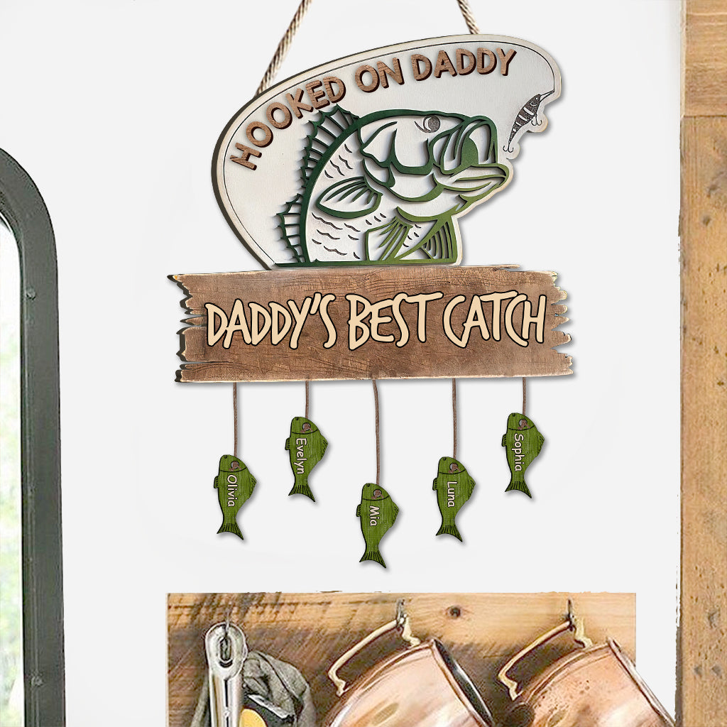 Daddy's Best Catch - Personalized Father Pallet Wood Sign