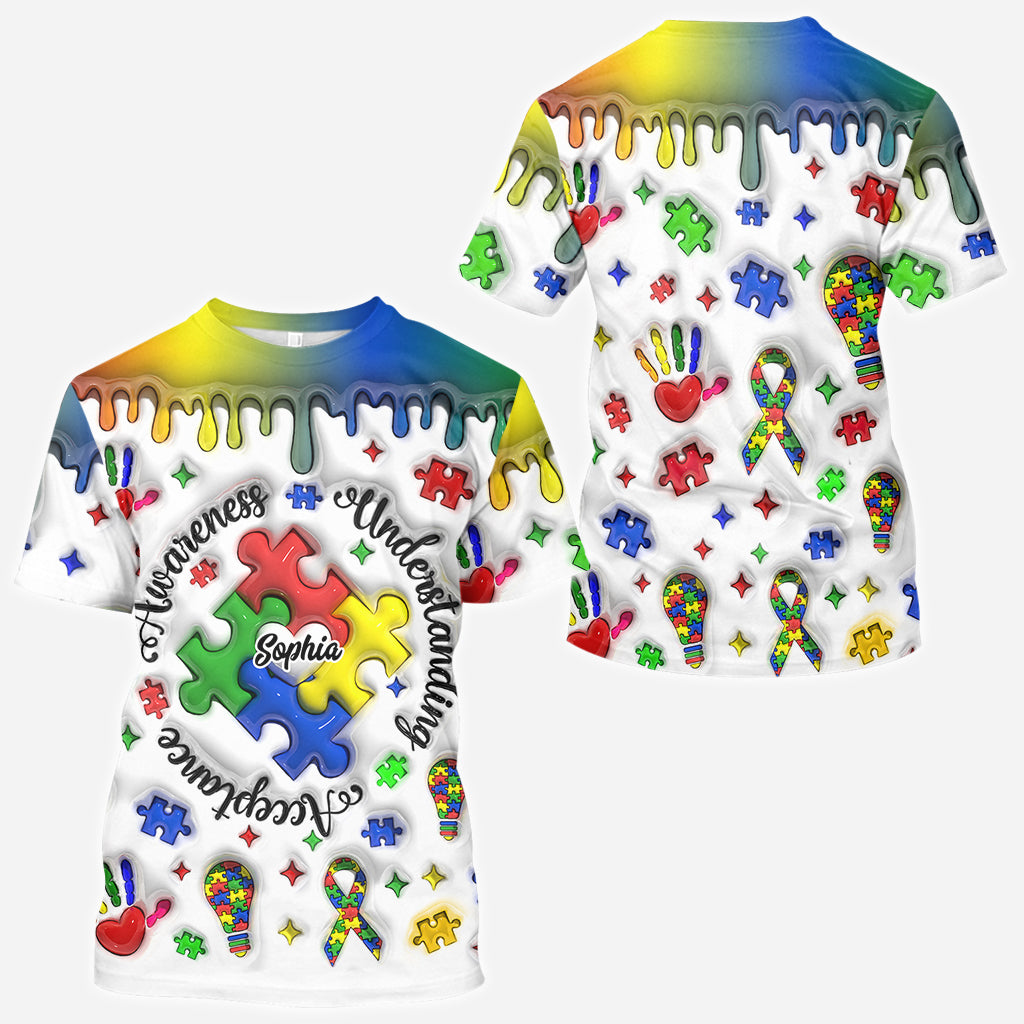 Autism Awareness - Personalized Autism Awareness All Over Shirt