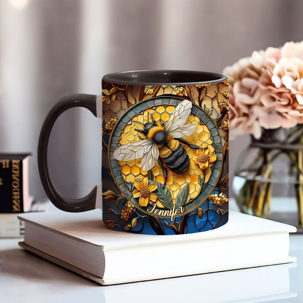Honeycomb - Personalized Bee Accent Mug