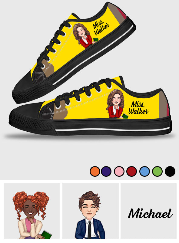 Teacher's Pencil - Personalized Teacher Low Top Shoes