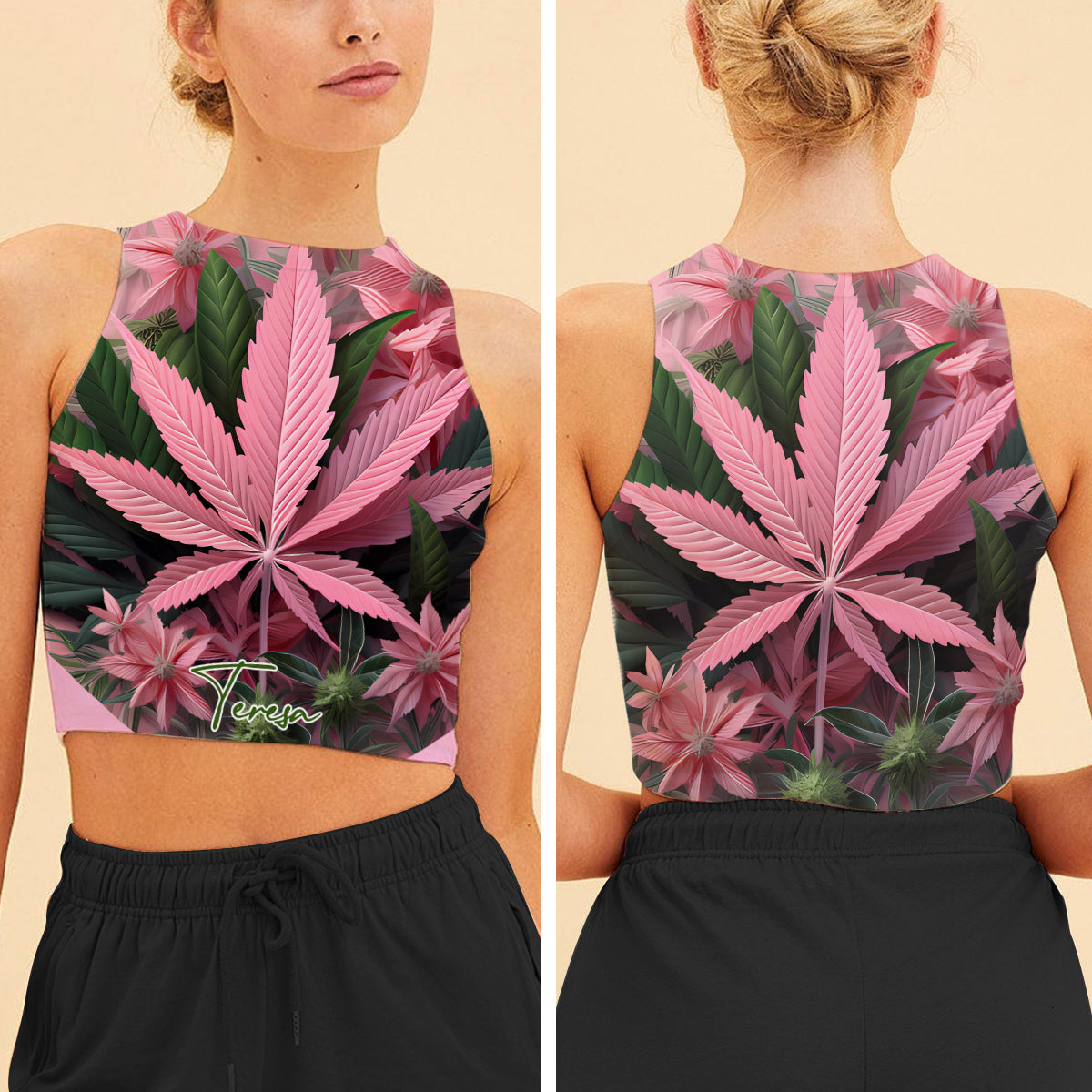 Pretty Lil' Pothead - Personalized Weed Crop Tank Top