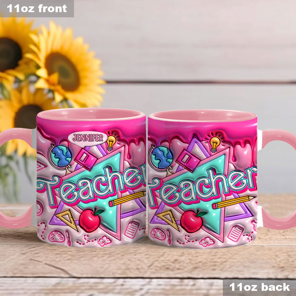 Pink Inflated - Personalized Teacher Accent Mug