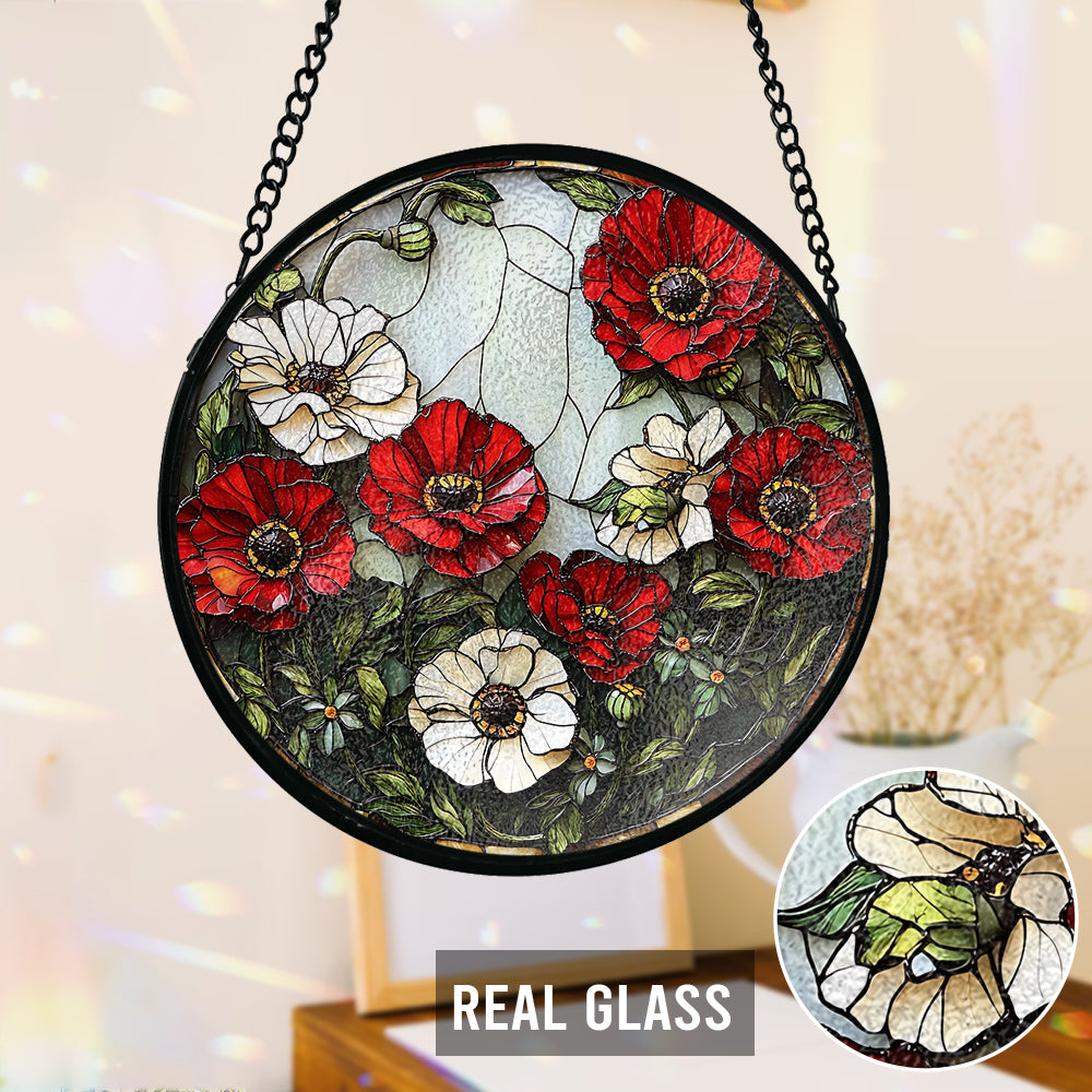 Lest We Forget - Personalized Veteran Stained Glass Suncatcher