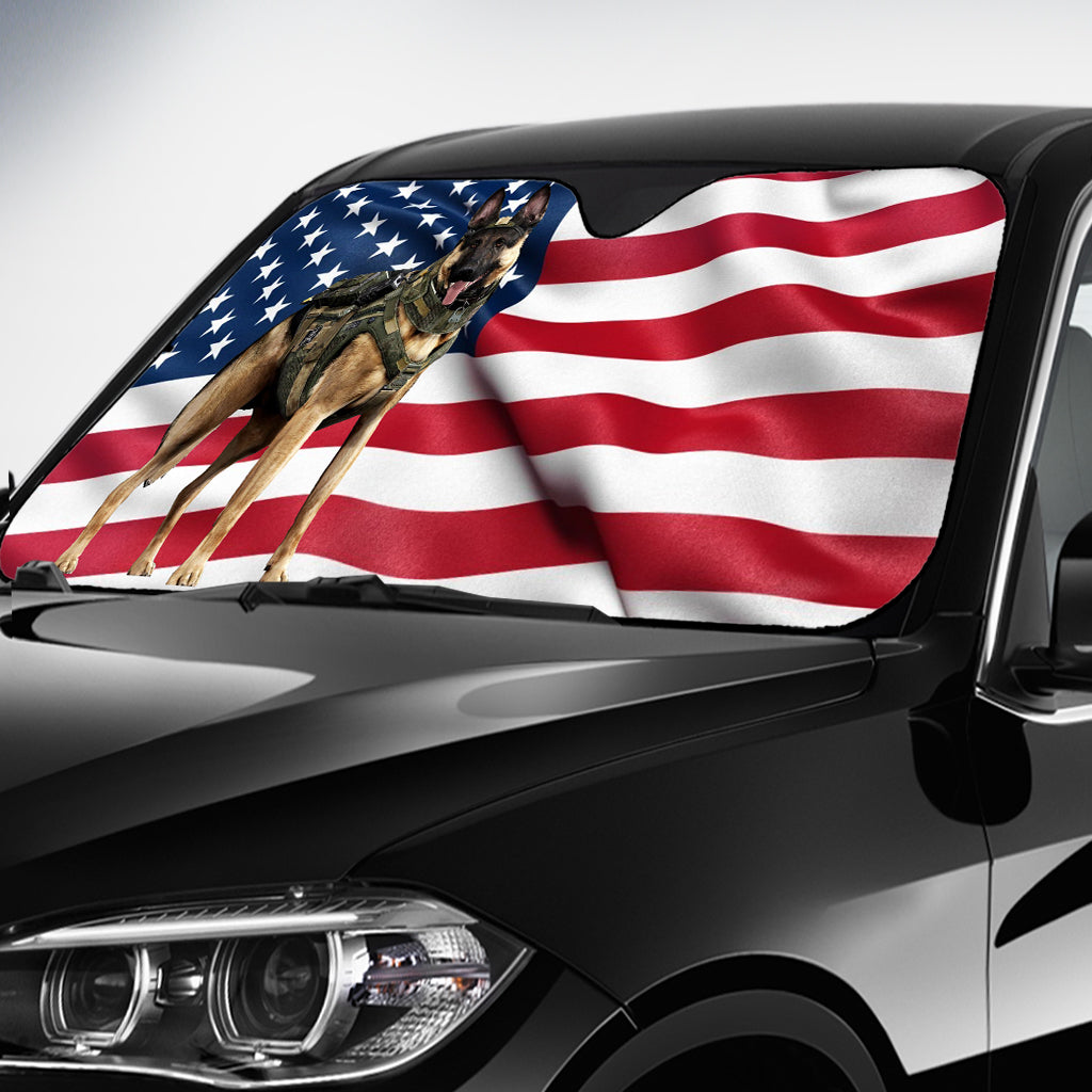 Back The Blue K9 - Personalized Police Officer Car Sunshade