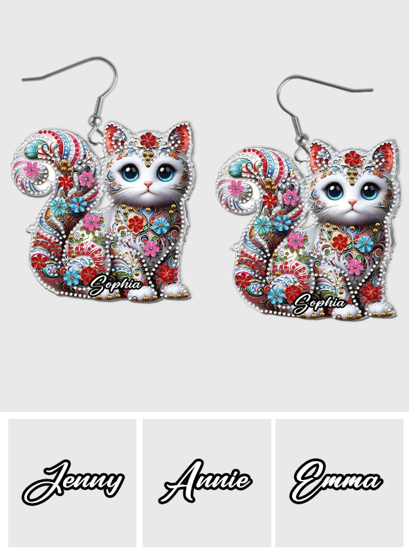 Beautiful Cat - Personalized Cat Earrings