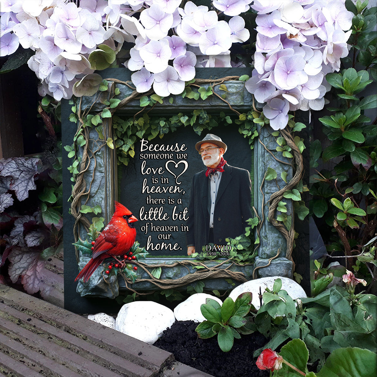 You Left Me Beautiful Memories - Personalized Memorial Square Shaped Stone