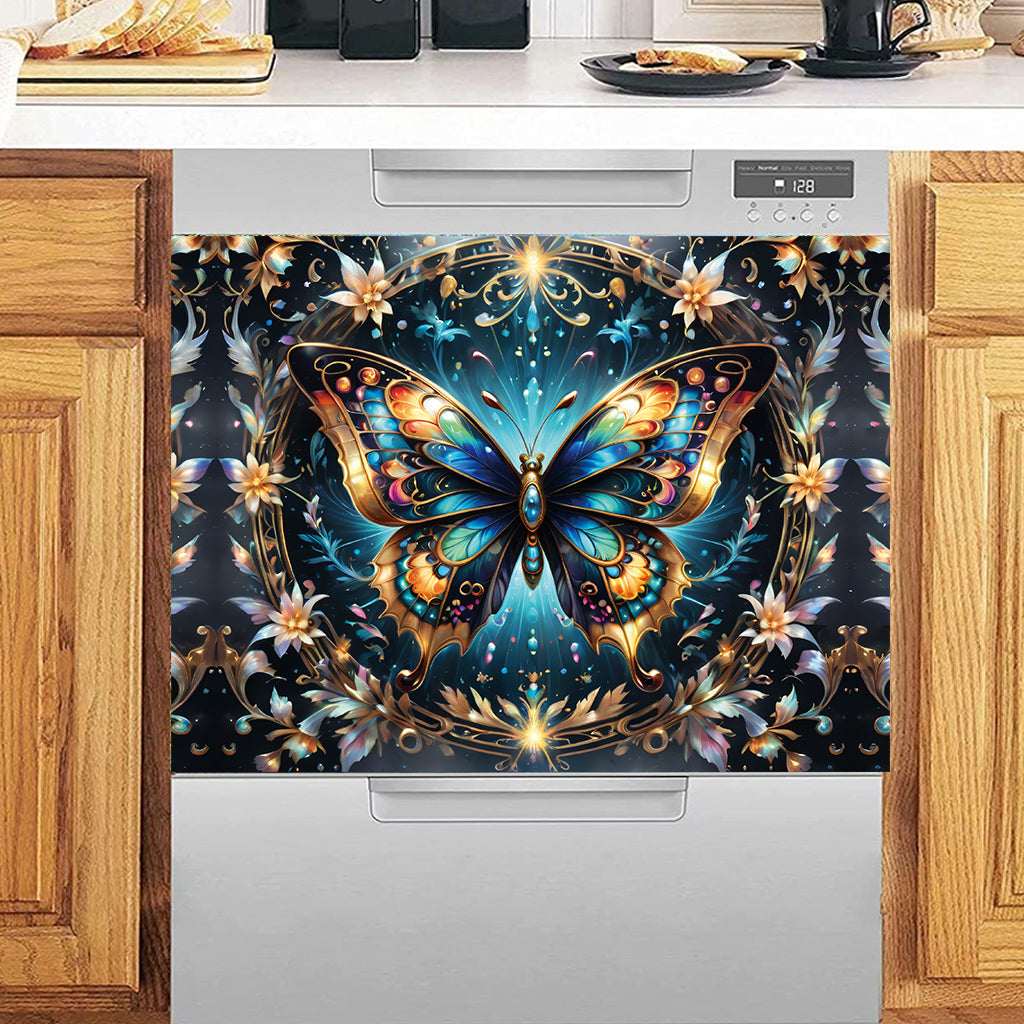 Stunning Gold Butterfly - Butterfly Dishwasher Cover