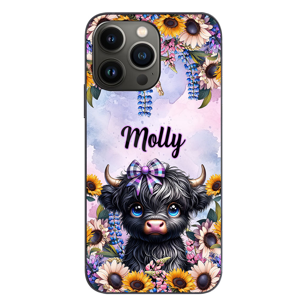 Cute Little Highland Cow - Personalized Phone Case