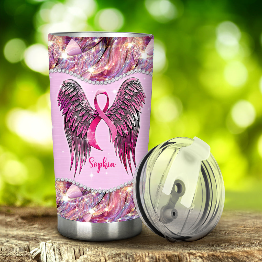 Spread The Hope Find The Cure - Personalized Breast Cancer Awareness Tumbler