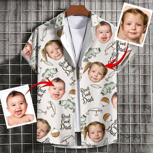 Reel Cool Dad - Personalized Fishing Hawaiian Shirt